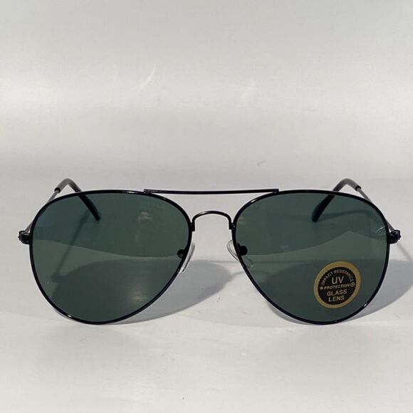 1353 Sunglasses Oversize Aviator Black Wire Frames UV NWT main image 4